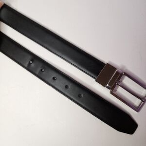Nordstrom Reversible Belt Black Brown  with silver buckle - 46" long
